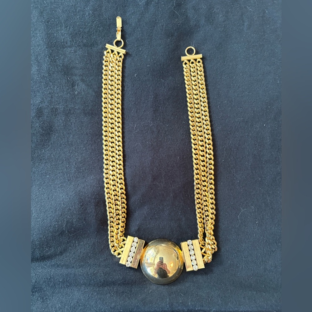 Vintage 80s Gold-Tone Statement Chain Necklace